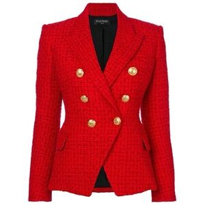 BALMAIN Tweed Pattern Blazer